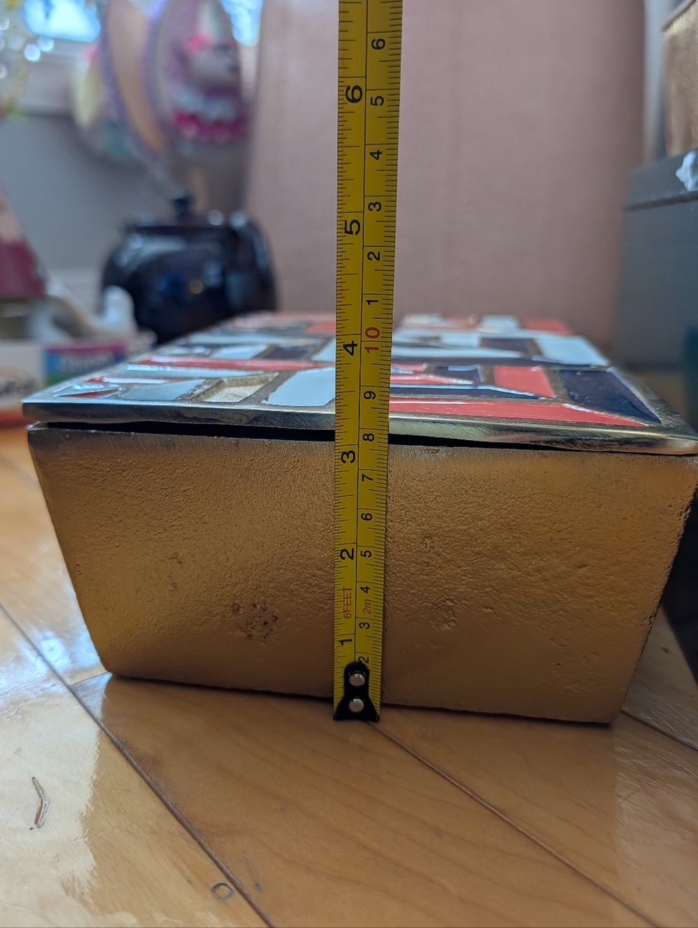 Vtg Brass & Enamel Large Nesting Boxes - Picture 11 of 16